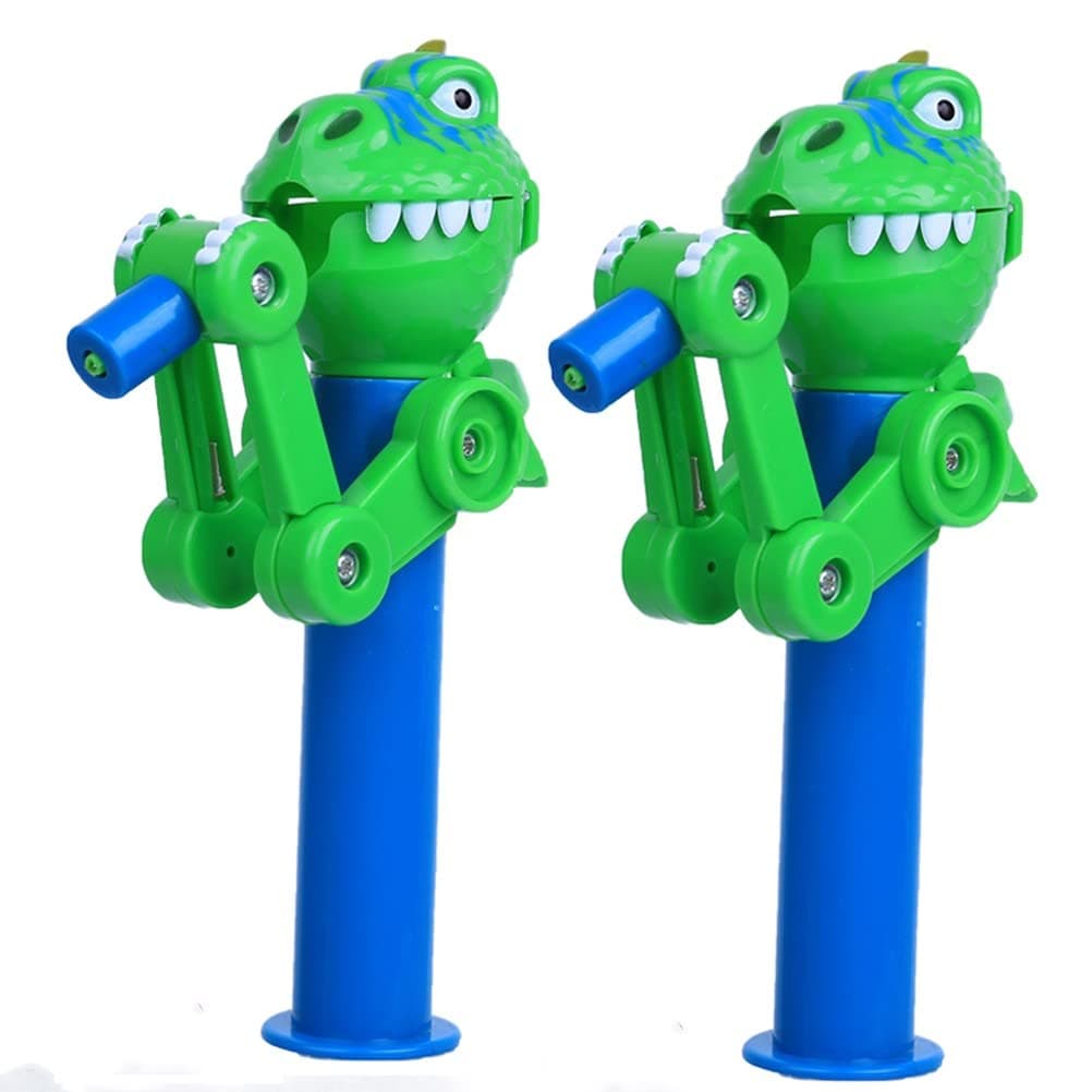 Toyvian Eat Lollipop Robot 2 pack Lollipop Candy Storage Holder Kids Dinosaur Toy Lollipop Holder Candy Box Holder Dinosaur Shape Pop Ups Lollipop Case for Kid Age 3-10 Year (Random Colors)