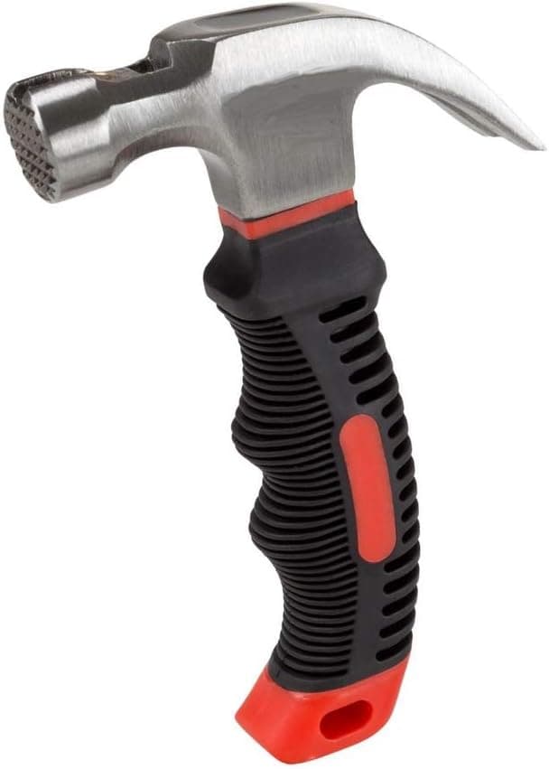 Edward Tools Small Claw Hammer 8 oz. with Magnetic Nail Starter - Polished Heavy Duty Steel Head - Ergo Rubber Grip Handle - Mini Hammer for Home, DIY, Camping, Kids, Tent Stakes
