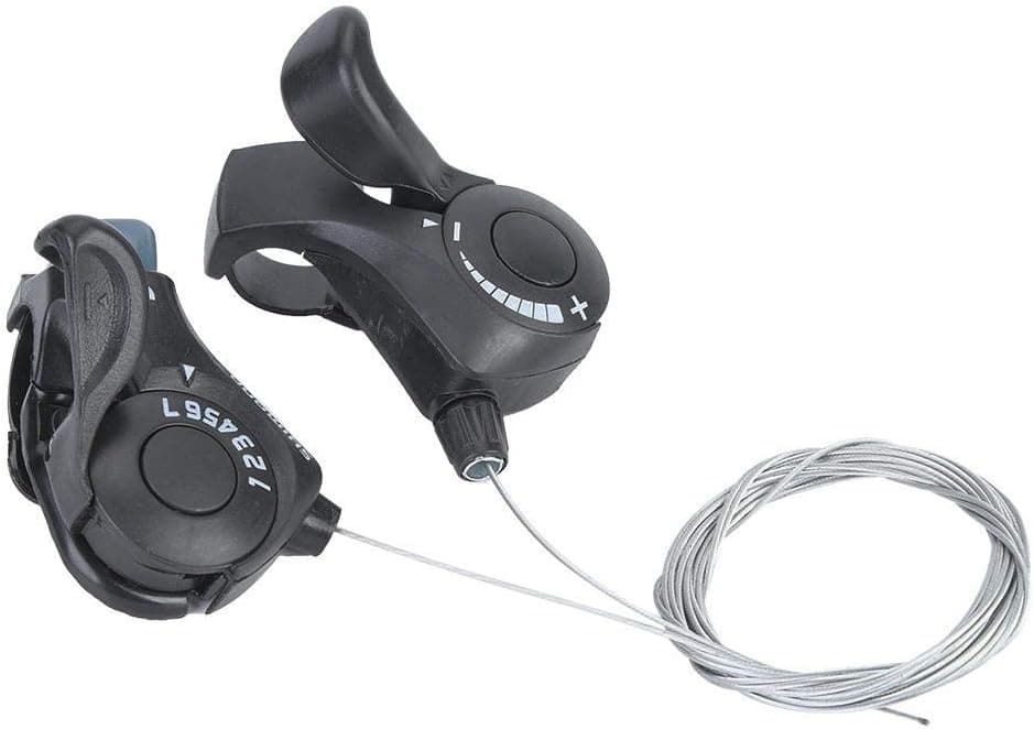 Samfox Thumb Gear Shifter, One Pair Outdoor Mountain Bicycle TX-30 Thumb Gear Shifters 3X7 Speed Shift Lever and Set