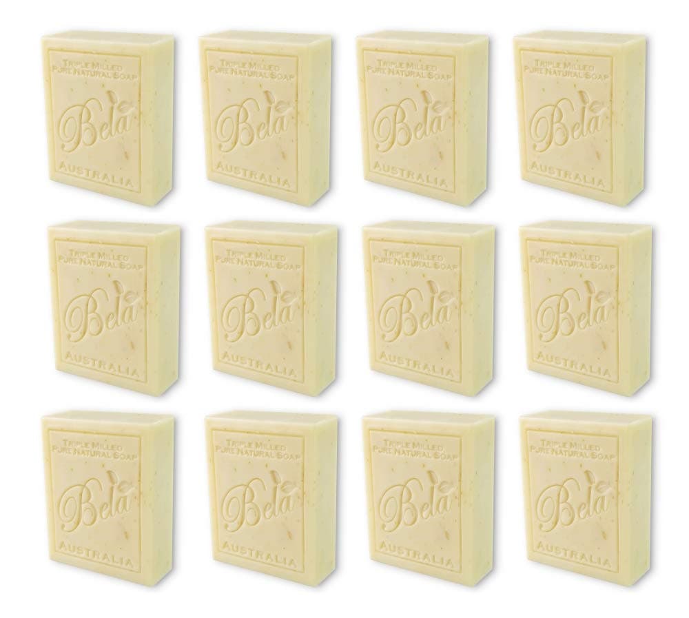 Bela Bath & Beauty, Almond, Triple French Milled Moisturizing Soap Bars, No Harsh Ingredients, 3.3 oz each - 12 Pack
