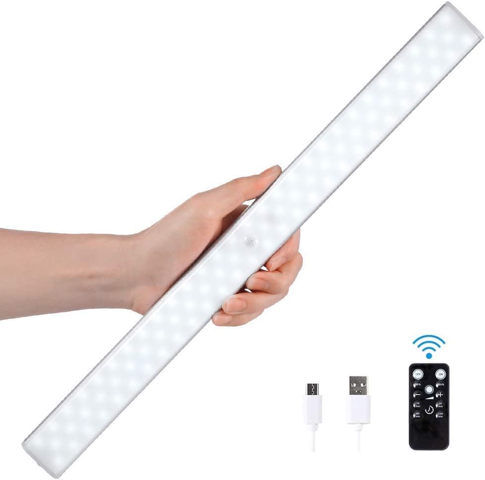 LITAKE 82 LED Closet Lights, Wireless Under Cabinet Lighting Rechargeable Motion Sensor Light Indoor with 2500m Battery Stick-on Anywhere Night Light Bar for Bedroom Stairs Wardrobe Kitchen Hallway