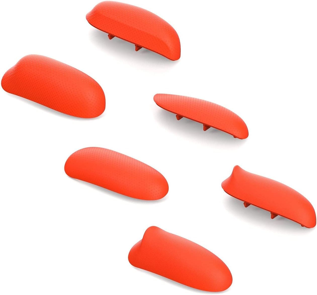 Skull & Co. Interchangeable Grips Set: Snap/Trigger Grips/Plus Grips [to fit All Hands Sizes] for Nintendo Switch [3 Pairs]- Double Neon Red