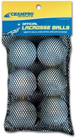 Champro Lacrosse Balls, Pack of 6 (White)