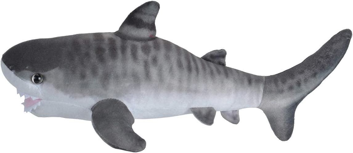 Wild Republic Tiger Shark Plush, Stuffed Animal, Plush Toy, Gifts for Kids, Living Ocean, 12"