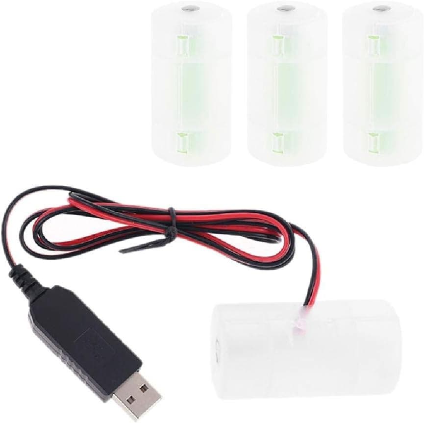 Battery Eliminator D Battery Replacement Power Supply 2m USB Cord to Replace 1 to 4pcs 1.5V LR20 D Battery Battery