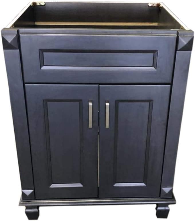 New Carbon Metallic Single-Sink Bathroom Vanity Base Cabinet 24" W x 21" D x 32" H