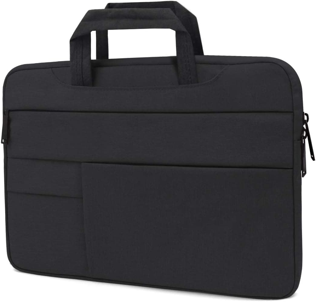 Buruis 15.6 Inch Multi-Pocket Laptop Case Sleeve for Microsoft Surface Book 2 15 Inch / MacBook Pro 15 Inch, Protective Briefcase Handbag for Ultrabook Chromebook Dell HP Lenovo Asus 15 Inch (Black)