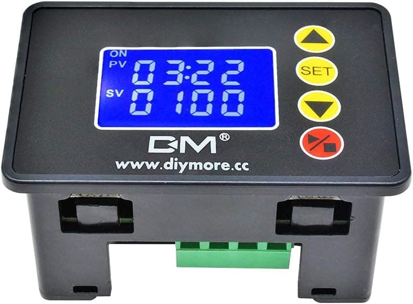 diymore Digital Timer Relay Module DC 12V 20A MAX 240W 0000~9999s 1.37 Inch LCD Display Time Cycle Delay Switch Controller