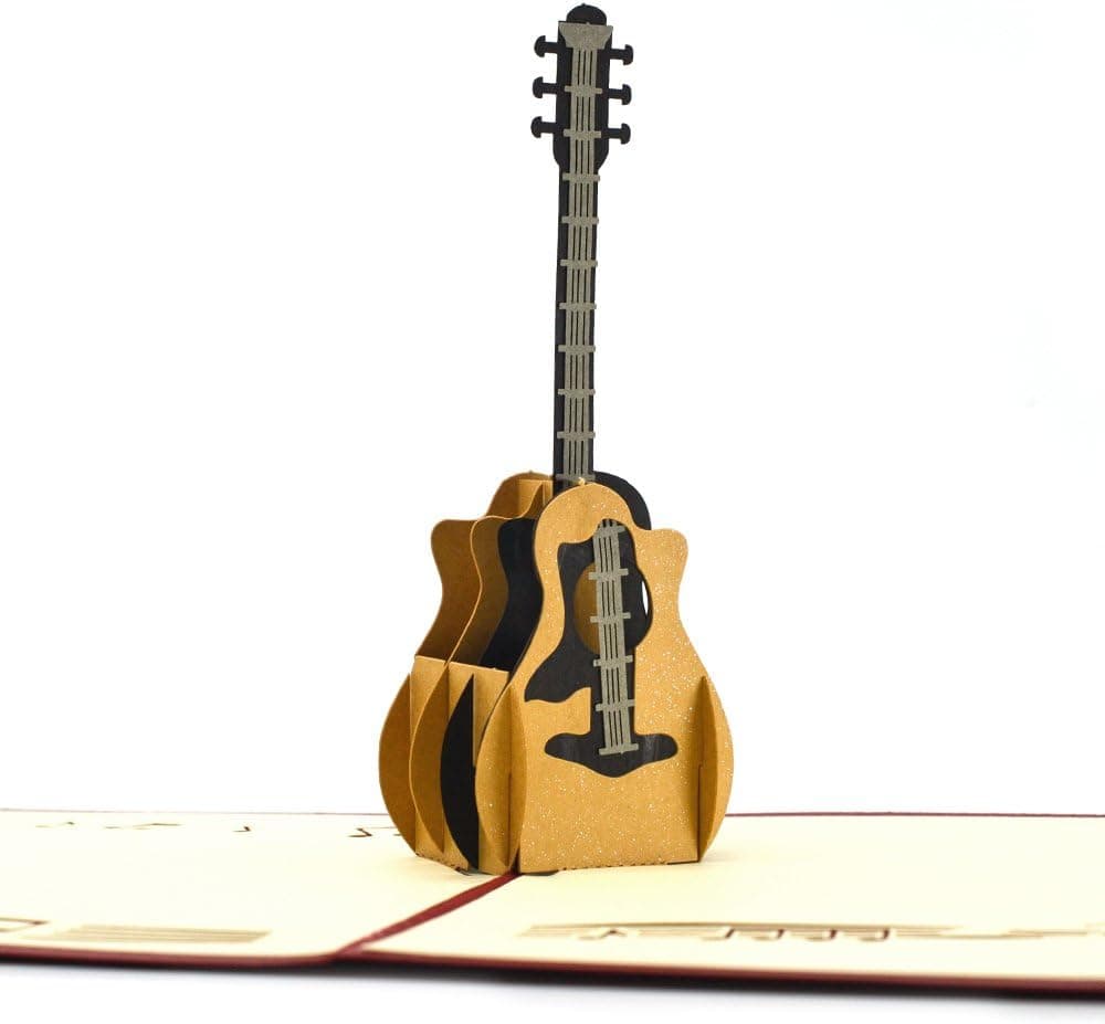 Birthday Pop Up Thank You Cards,Dwarm 3D Guitar Greeting Thank You Cards with Envelopes gift for Men,Girl,friends,Family,Kids
