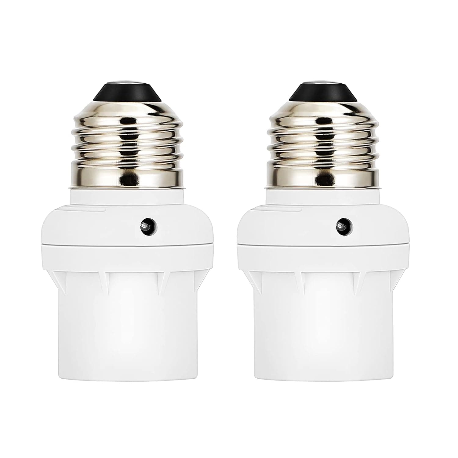 DEWENWILS Light Sensor Socket for Light Fixtures, Automatic Dusk to Dawn Light Bulb Sockets, Compatible with Incandescent/CFL/LED/Halogen Bulbs, 2 Pack