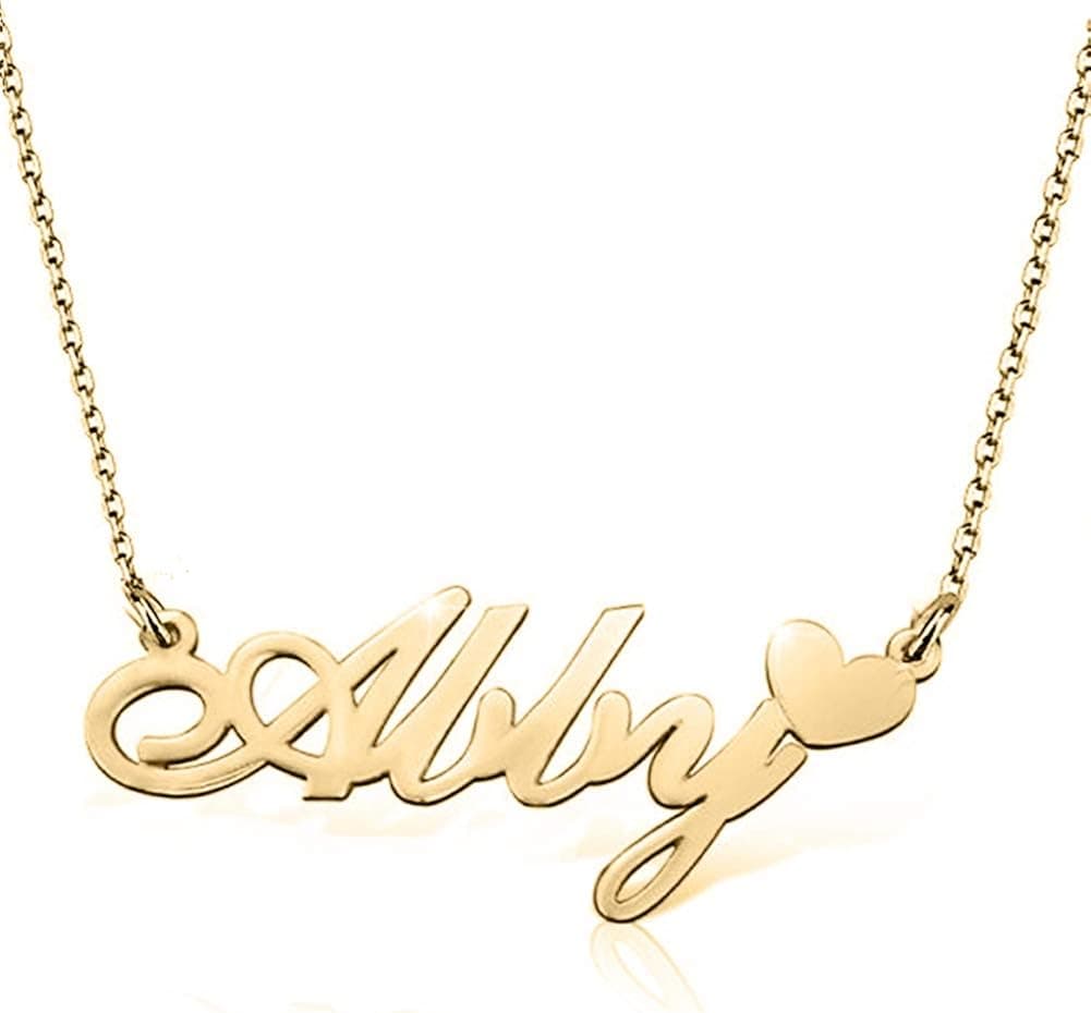 Ouslier Sterling Silver Custom Name Necklace Personalized Nameplate Pendant Customized Jewelry for Women Girls
