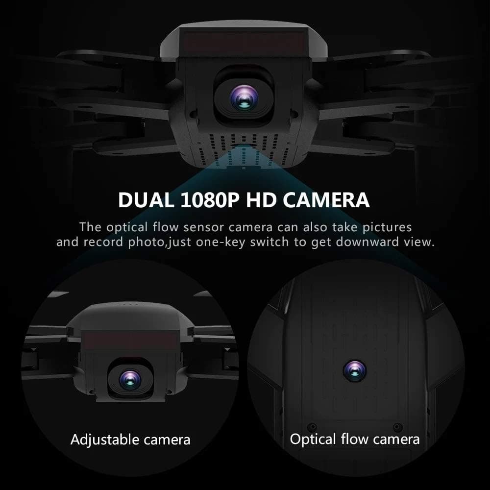 XuBa DM107S Dual Cameras Foldable RC Drone High-Speed Support VR U/AV RTF 2.0MP Wide-Angle Camera 2 Battery