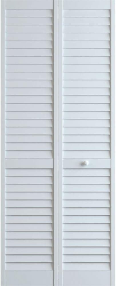Plantation Louver/Louver Bifold, White, 30" x 96" x 1"