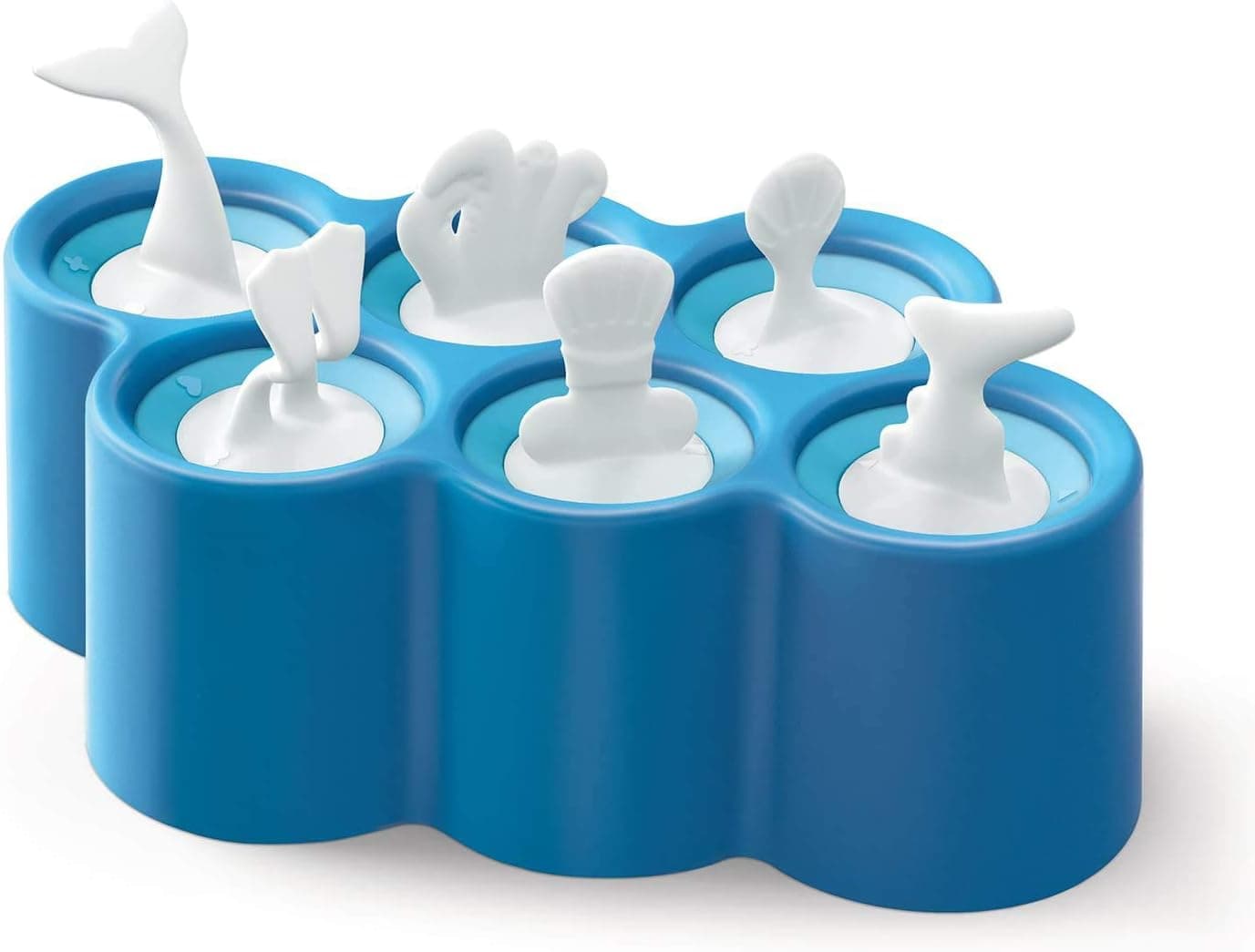 Baniful Yolife Popsicle Molds Maker, Silicone Homemade Fish Pop Molds, 6 Different Easy-Release Food Grade Makers, Unique Sea-Creature Design-Blue