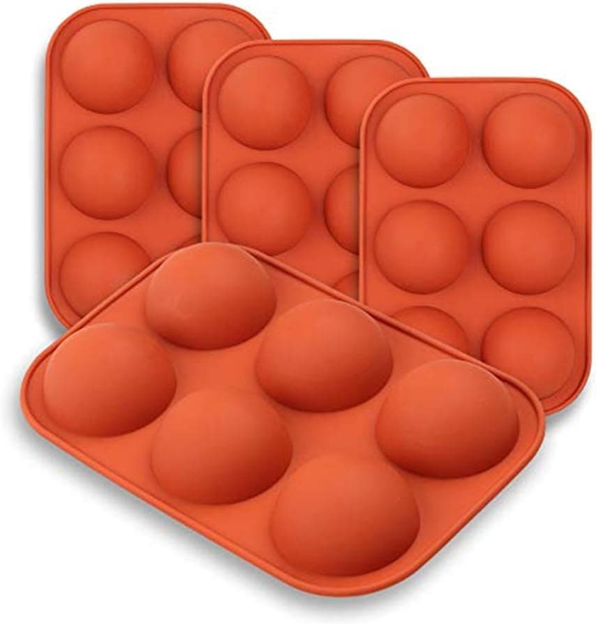 Medium Semi Sphere Silicone Molds, 4 Packs Baking Molds for Hot Chocolate Bomb, Cake, Jelly, Dome Mousse Making, Hot Cocoa Bomb Ball Mold