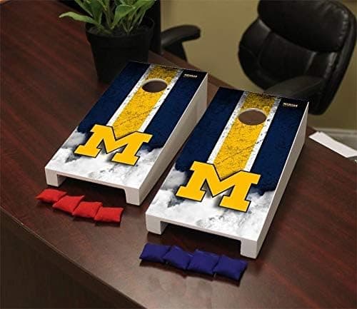 NCAA Michigan Wolverines Desktop Mini Cornhole Game Set
