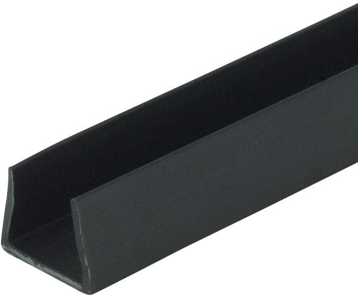 Outwater Plastics Black 1/2'' Styrene Plastic U-Channel/C-Channel 36 Inch Lengths (Pack of 4)