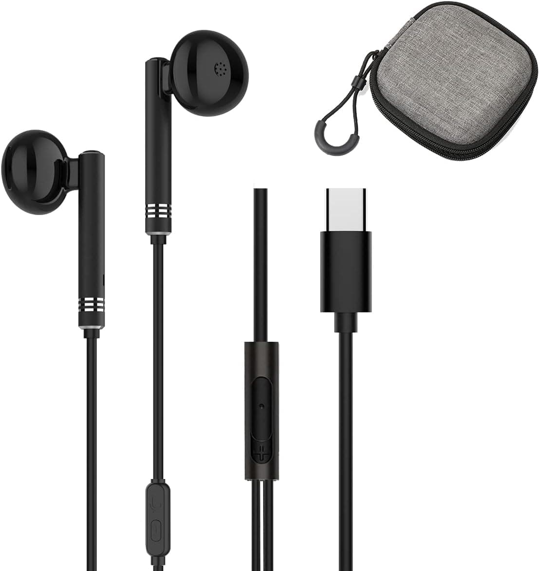 USB C Headphone, in-EarType C Earphone with Microphone & Volume Control Bass Stereo Noise Canceling Compatible for Samsung Galaxy s22 s21 s20, Google Pixel, iPad Pro 2018, MacBook, Sony XZ2,OnePlus