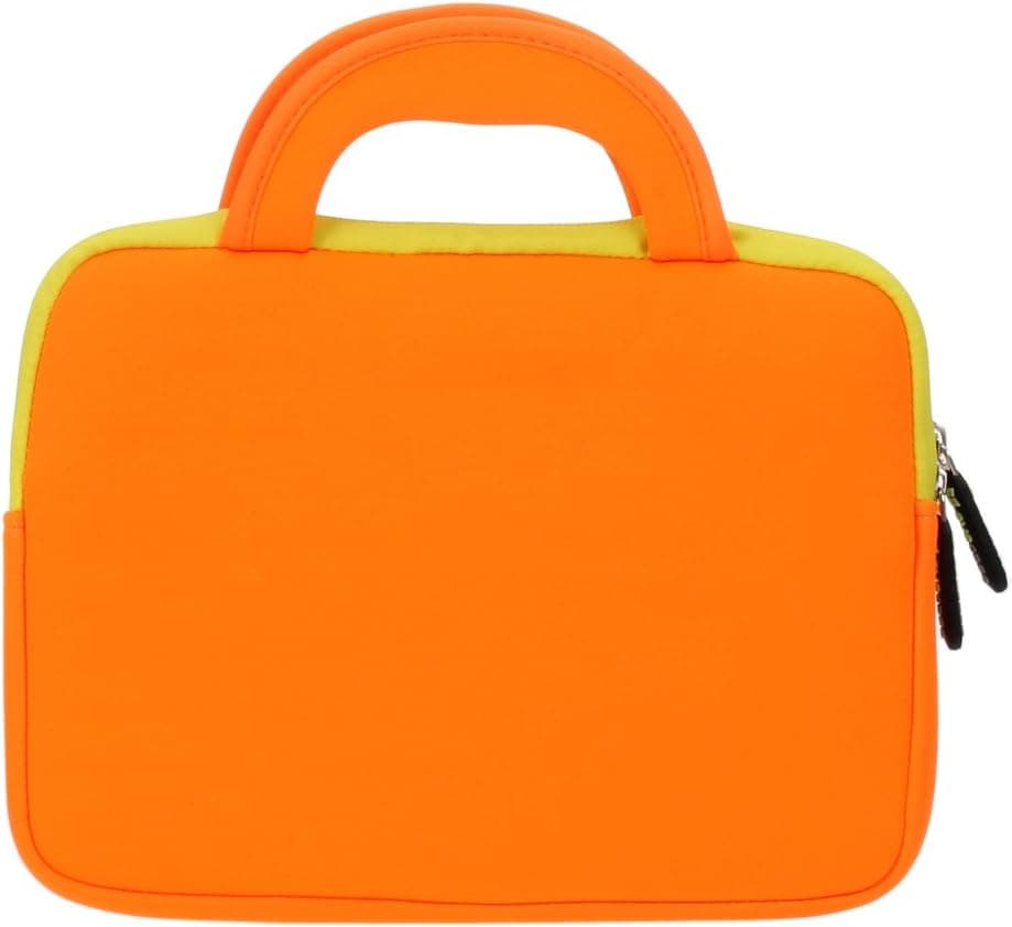 Evecase Slim Neoprene Briefcase w/ Handle & Accessory Pocket/ Ultra Portable Travel Carrying Pouch Cover - Orange for Leapfrog Epic/ LeapPad Platinum/ LeapPad Ultra XDI 7-inch Kids Tablet
