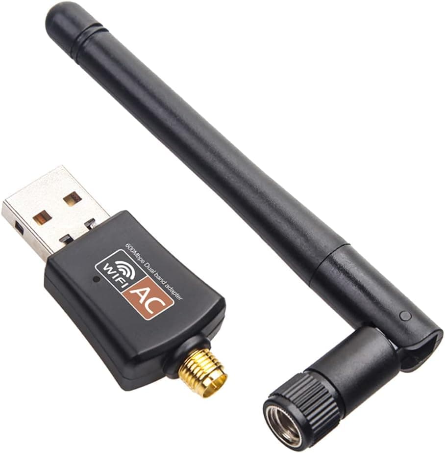 Anmier 600Mbps WiFi Adapter Dual Band 2.4G/5G Wireless Network Adapter 802.11ac USB WiFi Adapter for Desktop/Laptop/PC, Support Windows XP/Vista/7/8.1/10/Mac OS X 10.4-10.11