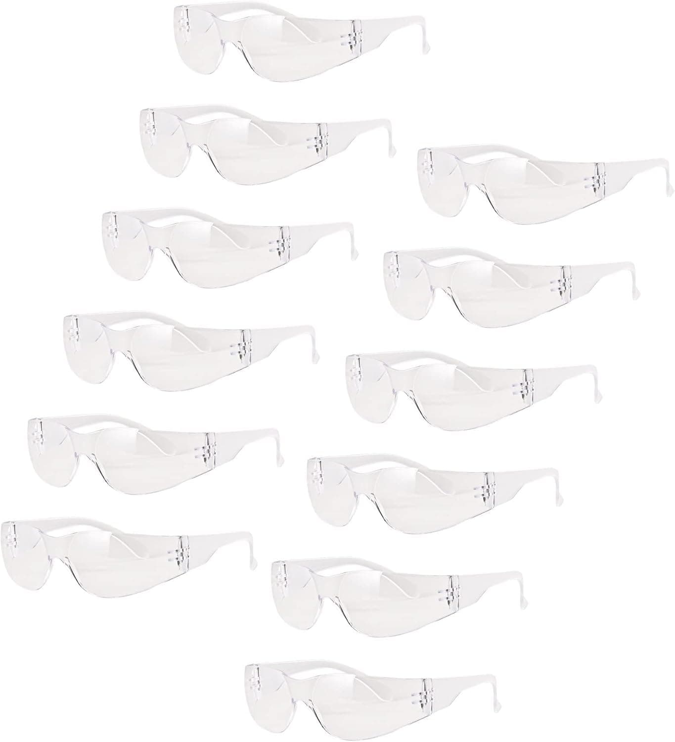 PACIFIC PPE Safety Glasses, 12 Pairs, Scratch Resistant Eyewear, Polycarbonate Impact Resistant Lens