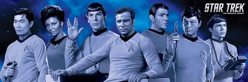 Star Trek Cast Blue Poster 36 x 12in