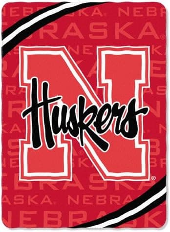Nebraska XXL Embossed Lightweight Plush Blanket