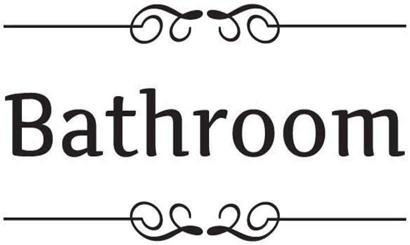Soarsue Bathroom Decal Wall Stickers Decal Script Handwriting Wall Art Decor Sticker Lettering (Bathroom)