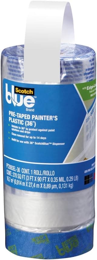 ScotchBlue PT2093EL-36 Pre Taped Painters Plastic Tape