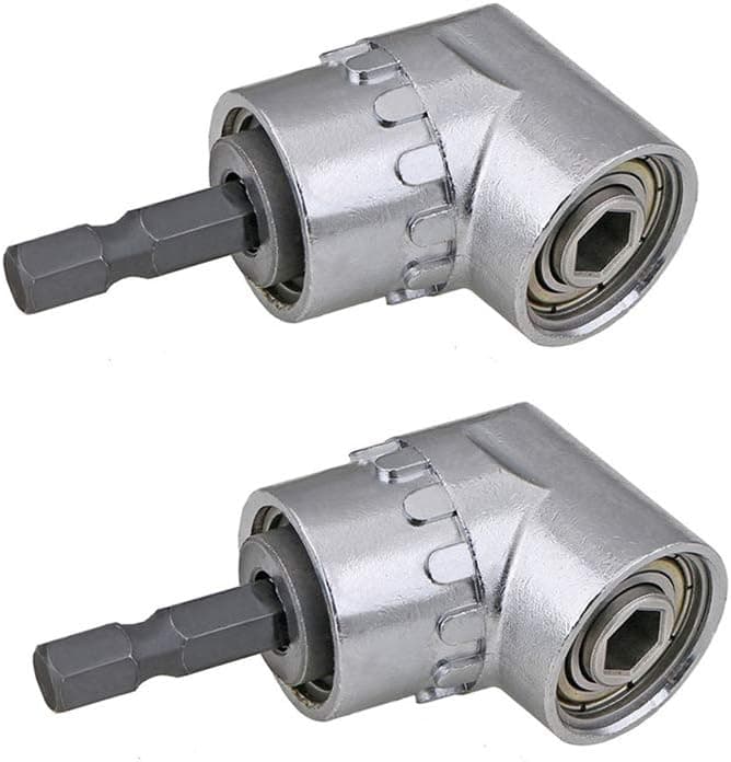 Nizzco 2PCS Right Angle Drill,105 Degree Multifunction Right Angle Driver with 1/4inch Hex Bit Socket Screwdriver Holder Adapter