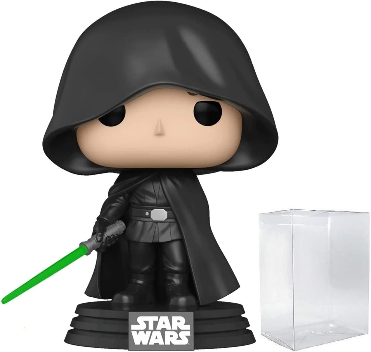 POP Star Wars: The Mandalorian - Luke Skywalker Glow-in-The-Dark Exclusive Funko Pop! Vinyl Figure (Bundled with Compatible Pop Box Protector Case), Multicolor, 3.75 inches