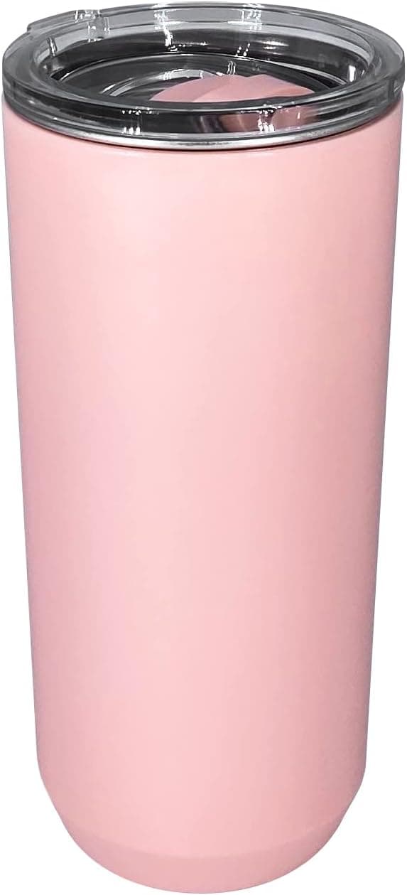 Yanglonghui 20oz Tumbler with Lid, Double Wall Stainless Steel Vacuum Insulated Coffee Mug for Home and Office, Thermal Cup with Splash Proof Sliding Lid, Keep Beverages Hot or Cold (Pink)