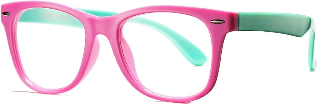 COASION Kids Clear Glasses for Little Girls Boys, Geek Fake Nerd Eyeglasses for Costume (Age 3-12)