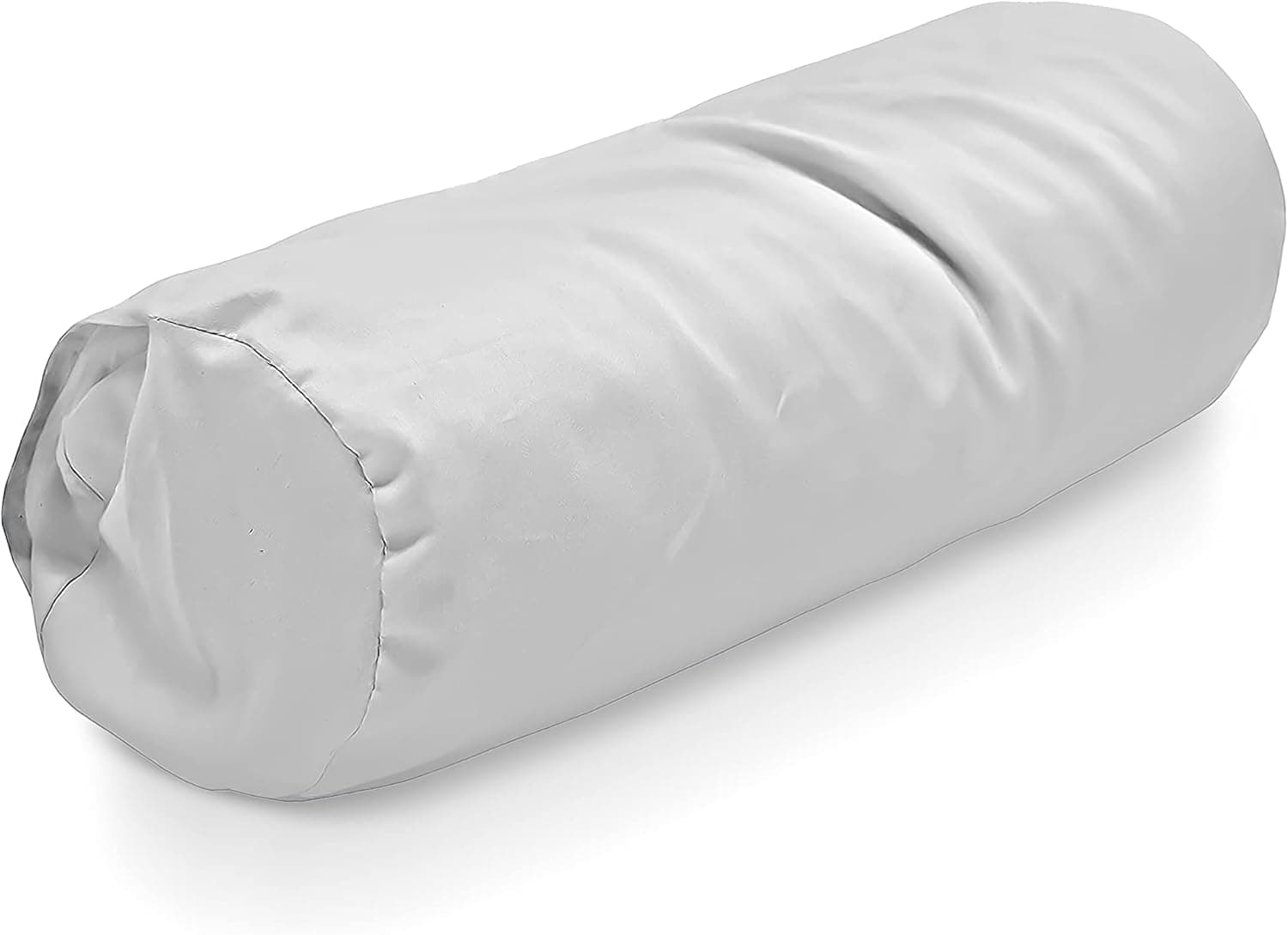 Bean Products Neck Roll Pillowcases | Organic Cotton, Sateen Weave | 500 Thread Count | O White (4" x 12")