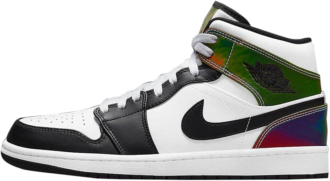Nike Men's Air Jordan 1 Mid Se Heat Reactive, White/Black, 10.5