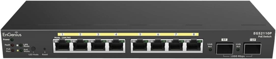 EnGenius Technologies 8-Port Gigabit Smart Switch with 2 SFP Ports (EGS2110P)