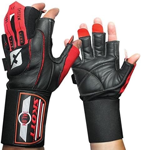 Skott Talon Elite Weight Lifting Gloves - Wide Wrist Wrap Support - Genuine Leather for Extra Durability - Get Ripped with The Best Body Building Fitness and Gym Exercise Accessories