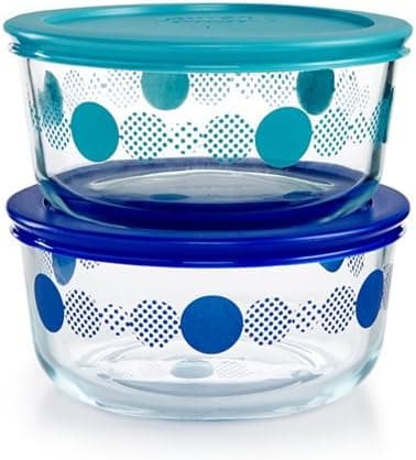 Pixel Spot Pyrex Food Storage Set 4 piece Set 4 Cup