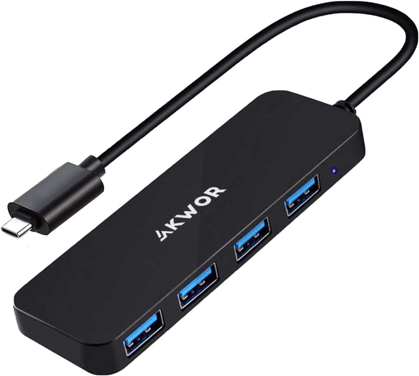 USB C Hub 3.0, AKWOR 4-Port USB Hub, USB Extender USB Splitter for MacBook Pro 2018/2017, ChromeBook, XPS, Galaxy S9/S8, and More