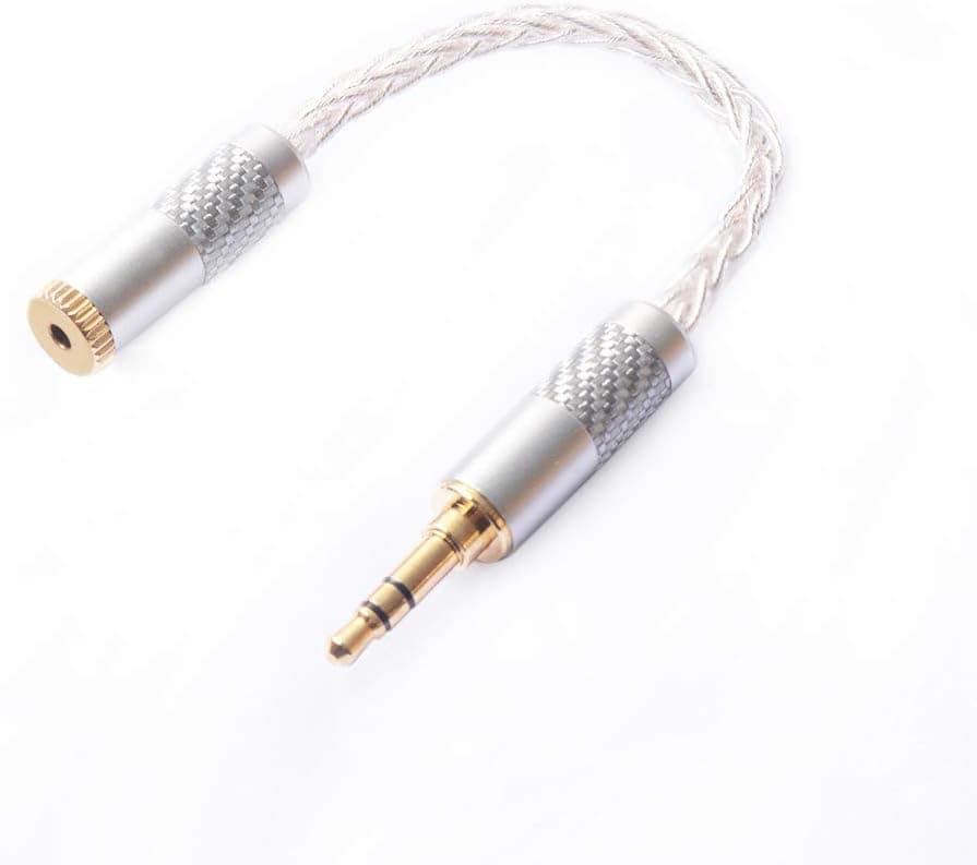 3.5mm Male to 2.5mm TRRS Female Balanced Output Adapter 8-core Weaving(Sliver)