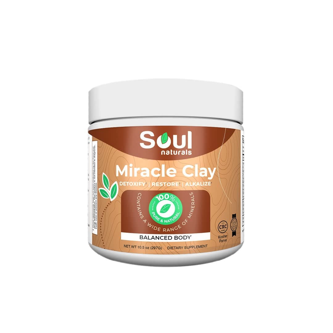 Soul Naturals Edible Calcium Bentonite Clay Powder (10.5 ounces) — Deep Pore Cleansing Mask to revive Glow of Skin Plus Get Rid of Skin Allergies | Use Directly, in Hair or as Toothpaste(50 Minerals)