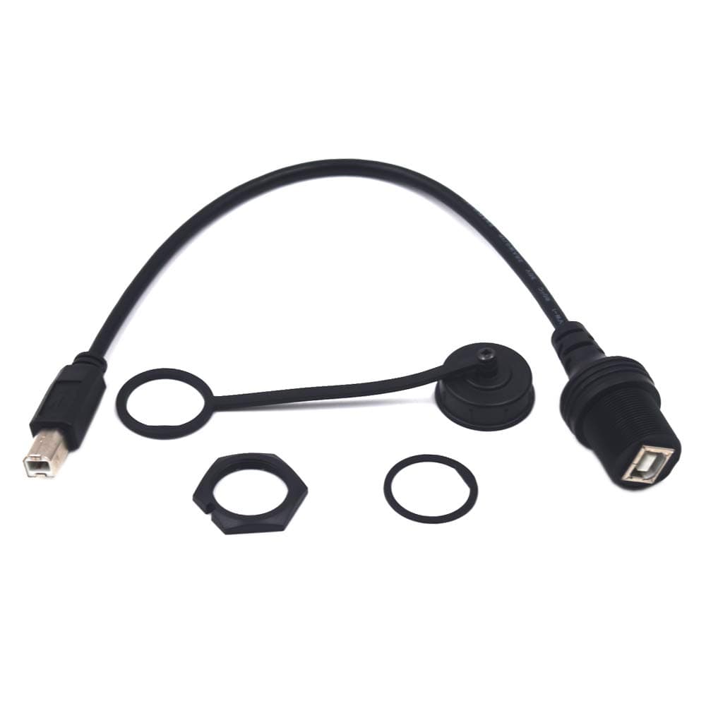 MysRuida 0.3 Meter USB Type B 2.0 Mount Cable, USB B Male to USB B Female Flush Panel Mount Extension Cord for Car Truck Boat Motorcycle Dashboard, Sync Printing and Data Transferring