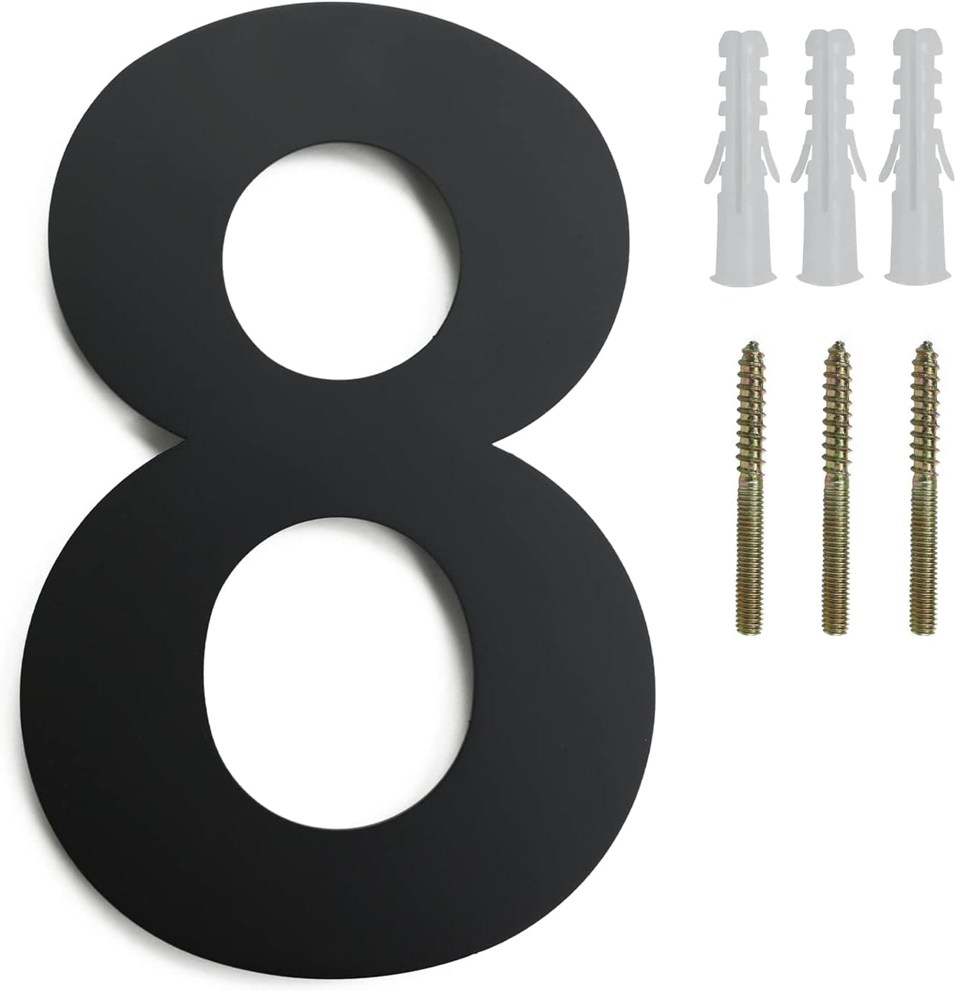 Fitous 8 inch Floating Mount Shadow House Address Number For Outside or Inside, Black Stainless Steel Metal Modern House Numbers For Front Home Door,Warehouse Maximum Rust Protection Big Size House Numbers Black 8