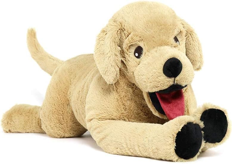 Lanmore Dog Stuffed Animal Large Puppy Plush Golden Retriever Hugging Pillow for Kids Girlfriend Dogs, Gift for Birthday Christmas Valentine's Day Halloween(Light Brown, 29")