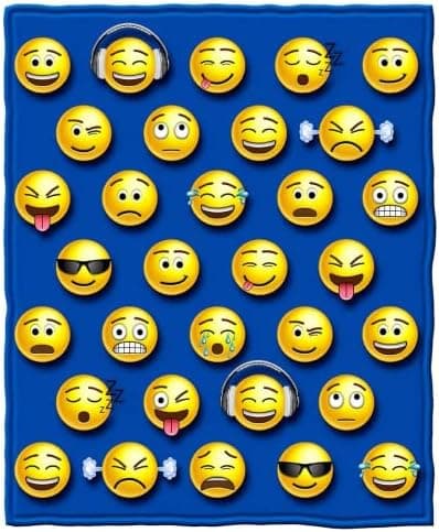 Dawhud Direct Emoji Super Soft Plush Fleece Throw Blanket