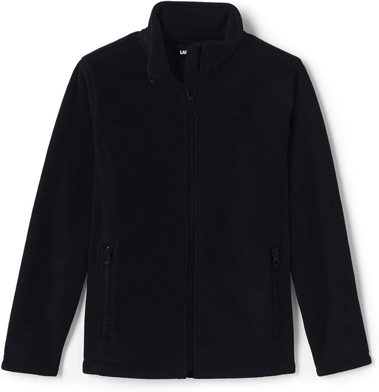 Lands' End School Uniform Kids Coed Midweight Fleece Jacket Black Big Kid Medium