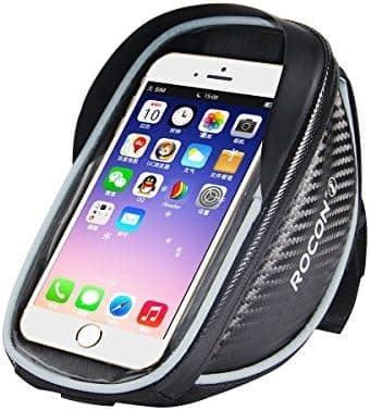 ROCONTRIP bike bag, bike handlebar bag with waterproof touchscreen and safe reflective strap, large capacity, bike frame bag