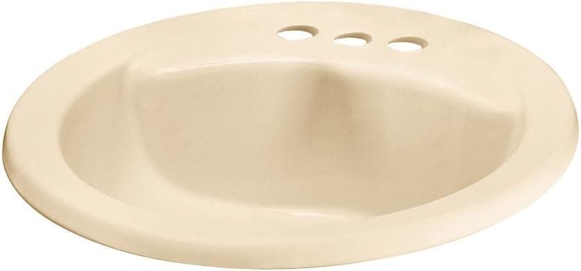 American Standard 0427.444.021 Cadet Round Countertop Sink with 4-Inch Faucet Holes, Bone