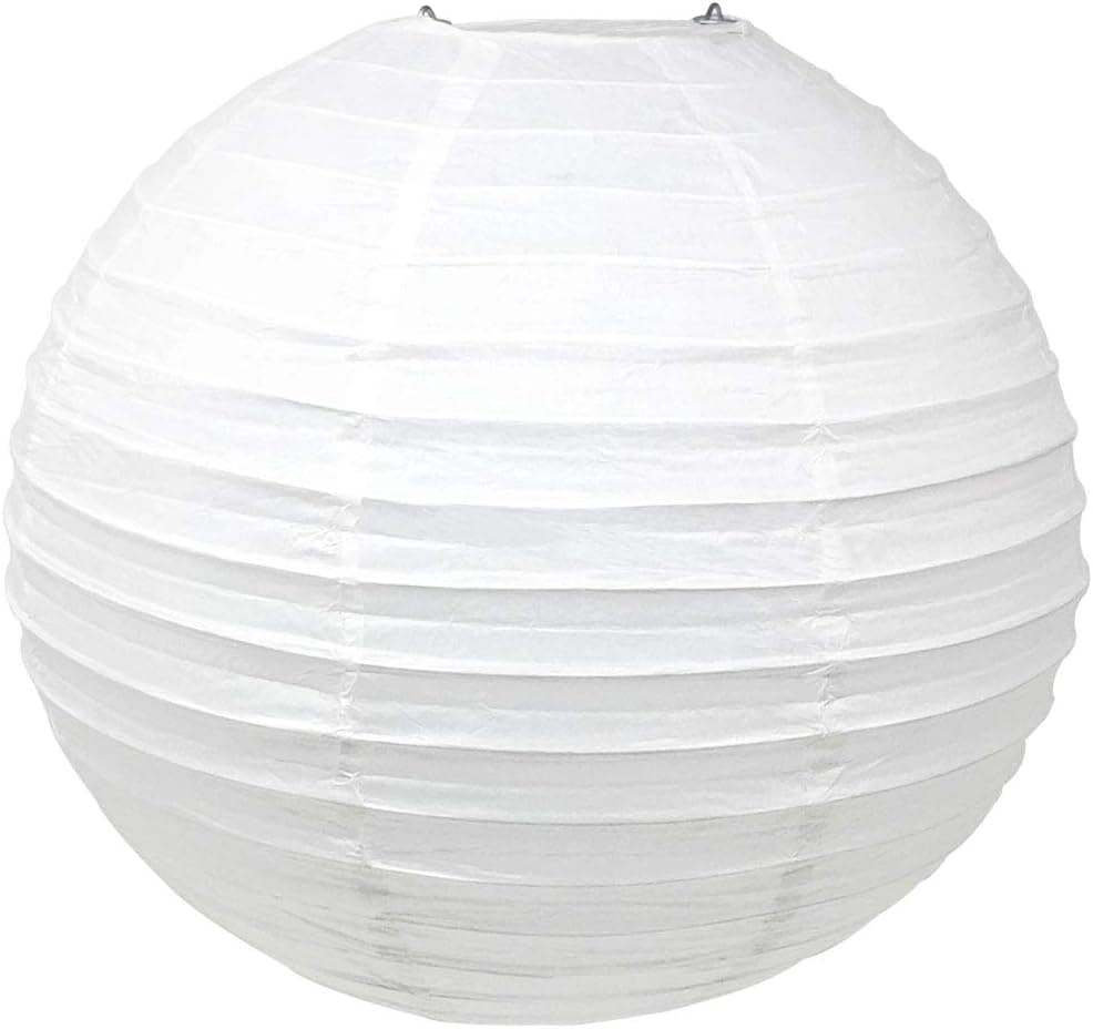 Just Artifacts 22-Inch White Round Chinese Japanese Paper Lantern (1pc, White)