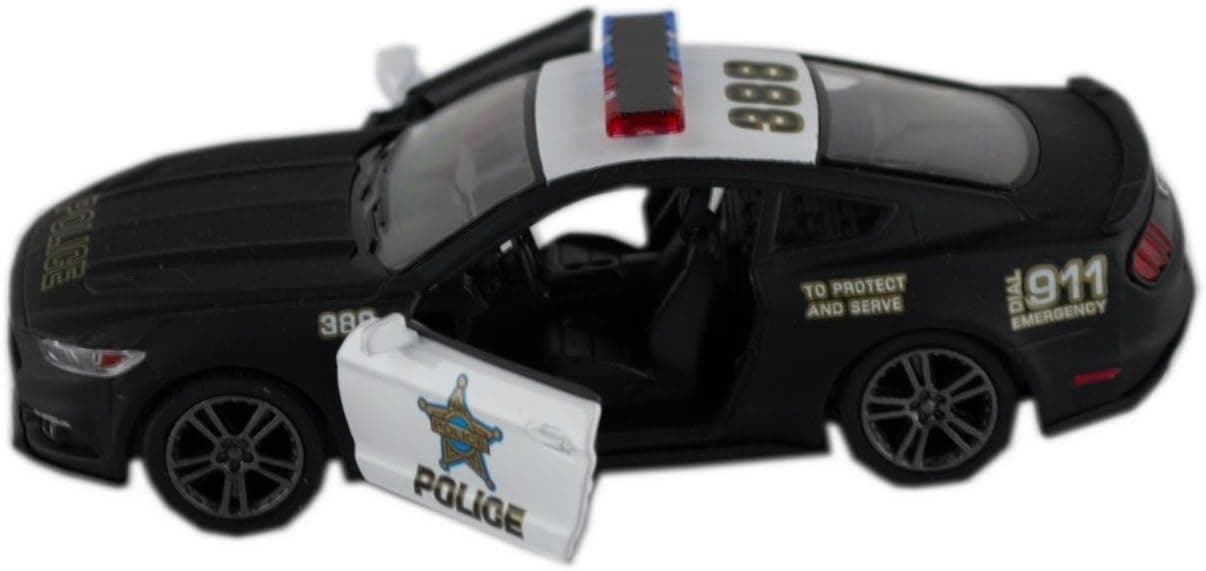 Kinsmart 2015 Ford Mustang Gt Black & White State Police Squad Car 1/36 Scale Diecast Interceptor